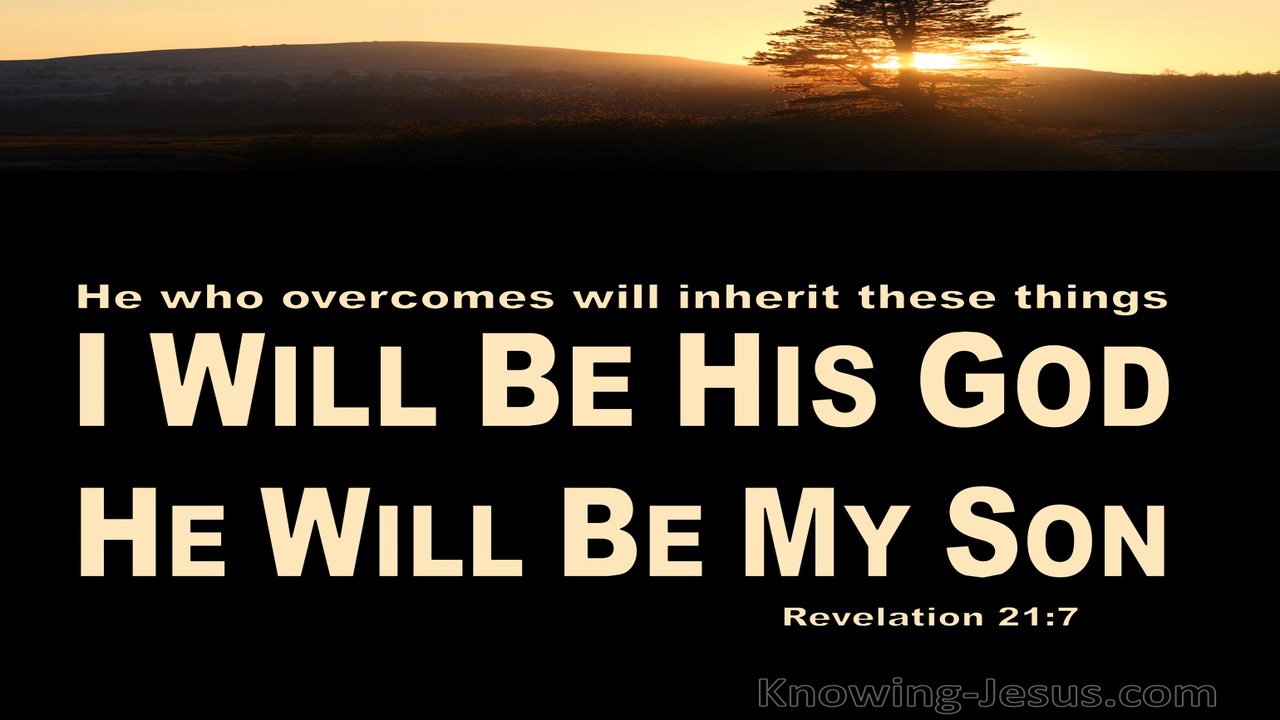 Revelation 21:7 He Who Overcome Will Inherit All Things (beige)